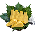 Naeki's Tamagoyaki (Japanese omelette) with shiso leaves and daikon.